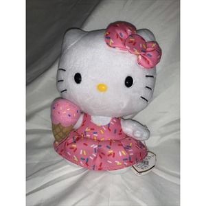 Ty Hello Kitty Ice Cream Cone Bow Beanie Baby Retired